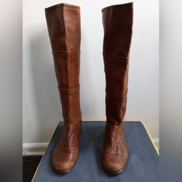 Stuart Weitzman Brown 100% Leather Made in Spain Knee High Boots size 7.5 - Picture 1 of 15